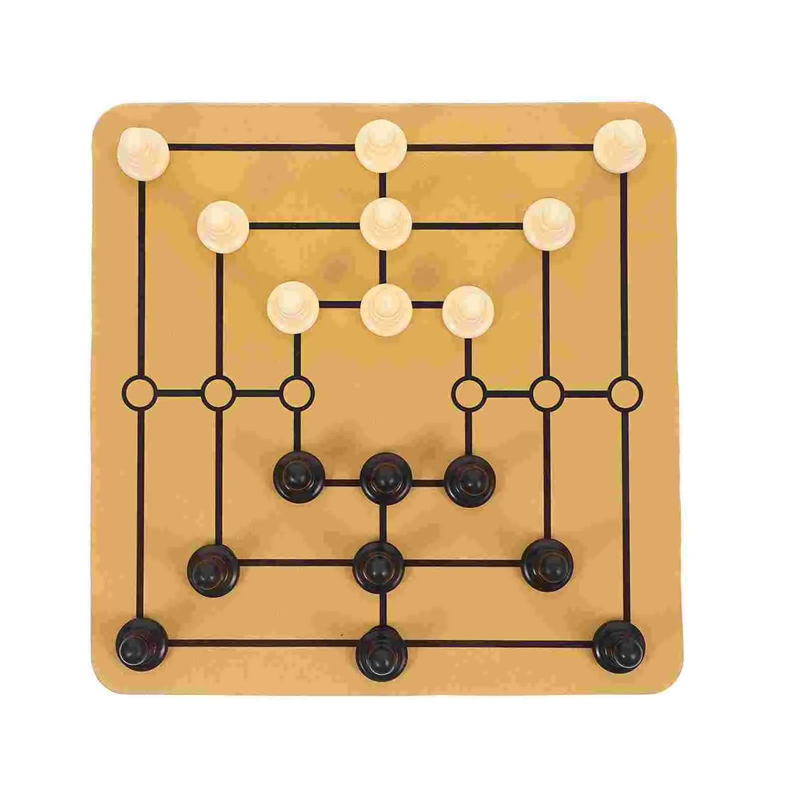 مجموعة واحدة من ألعاب موريس اللوحية المحمولة تسعة رجالي للترفيه العائلي على سطح الطاولة، متعة منزلية تقليدية ومضحكة لجمع الشطرنج