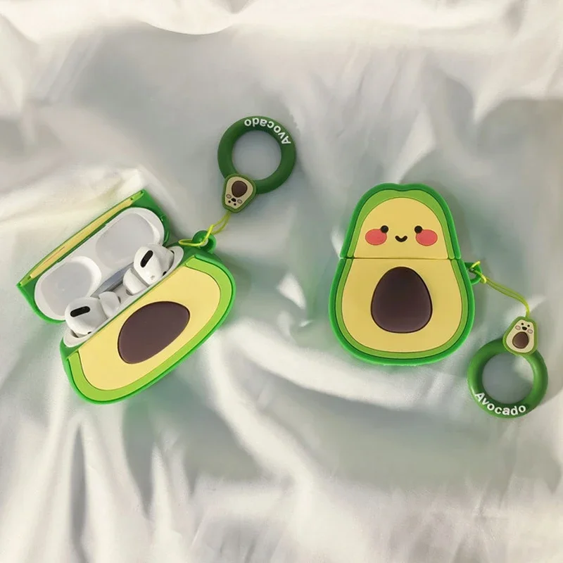 Cartoon Avocado for Airpods 3 Pro Pro 2 Case Apple Earphone Case Airpods1/2 Airpods Bottle Cap Beverage Tank Silica Gel Case