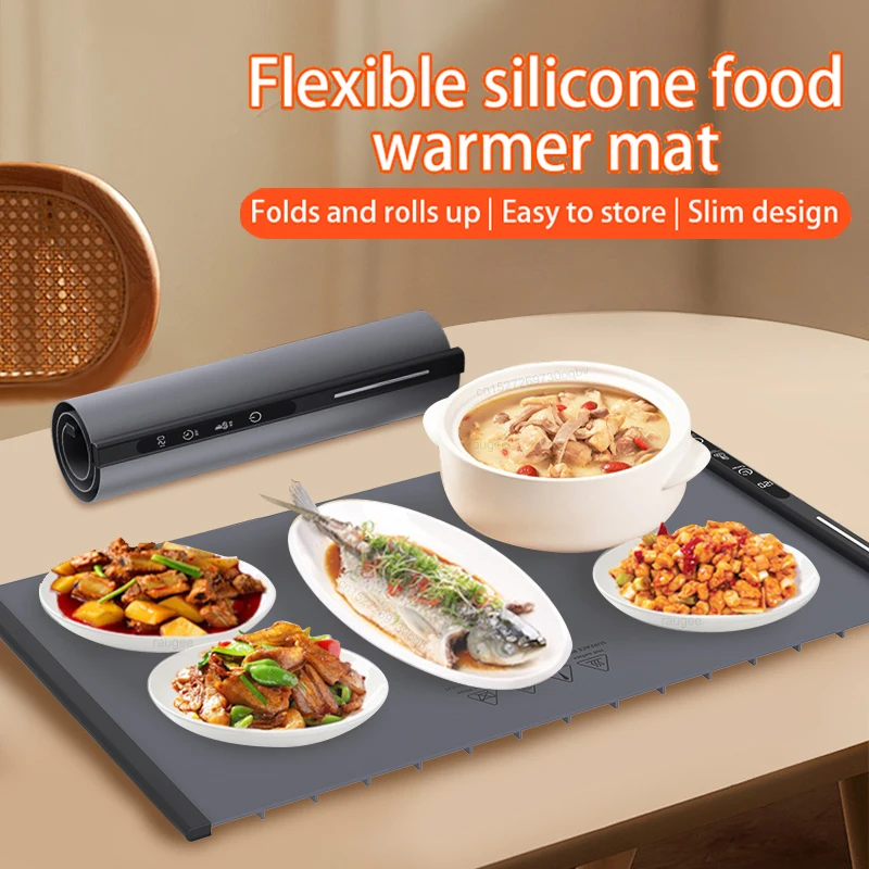 

Foldable Food Warming Tray Flexible Food Warmer Mat Constant Warm Portable Electric Food Warming Fast Full Surface Heating