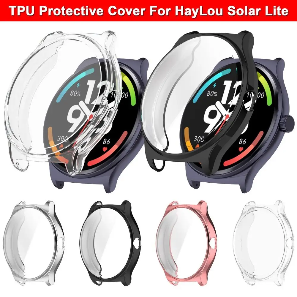 ฝาครอบปกป้องป้องกันทุกส่วนเคสสมาร์ทวอท์ช TPU แบบนิ่มอุปกรณ์เสริมกรอบป้องกันหน้าจอสำหรับ haylou SOLAR Lite