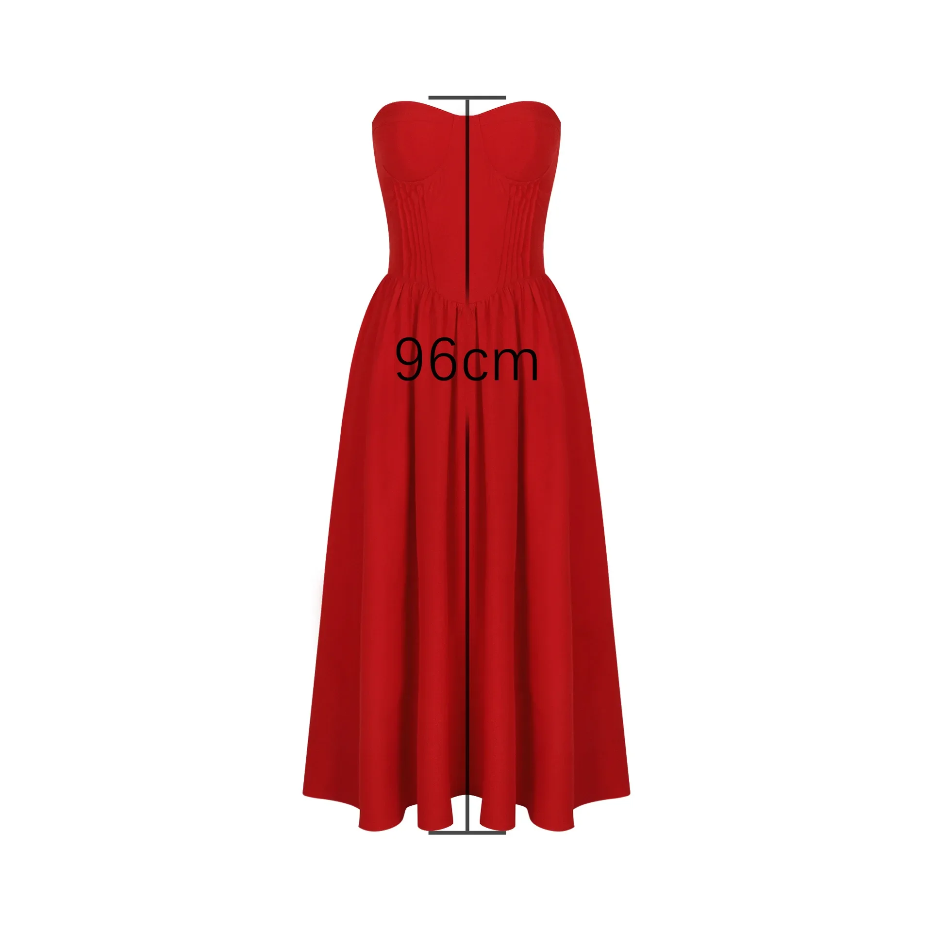 Minigmingxi 2024 Summer One-piece Dress Strapless Bodycon Dress Red Sexy Party Dresses Fashion Women's Clothing