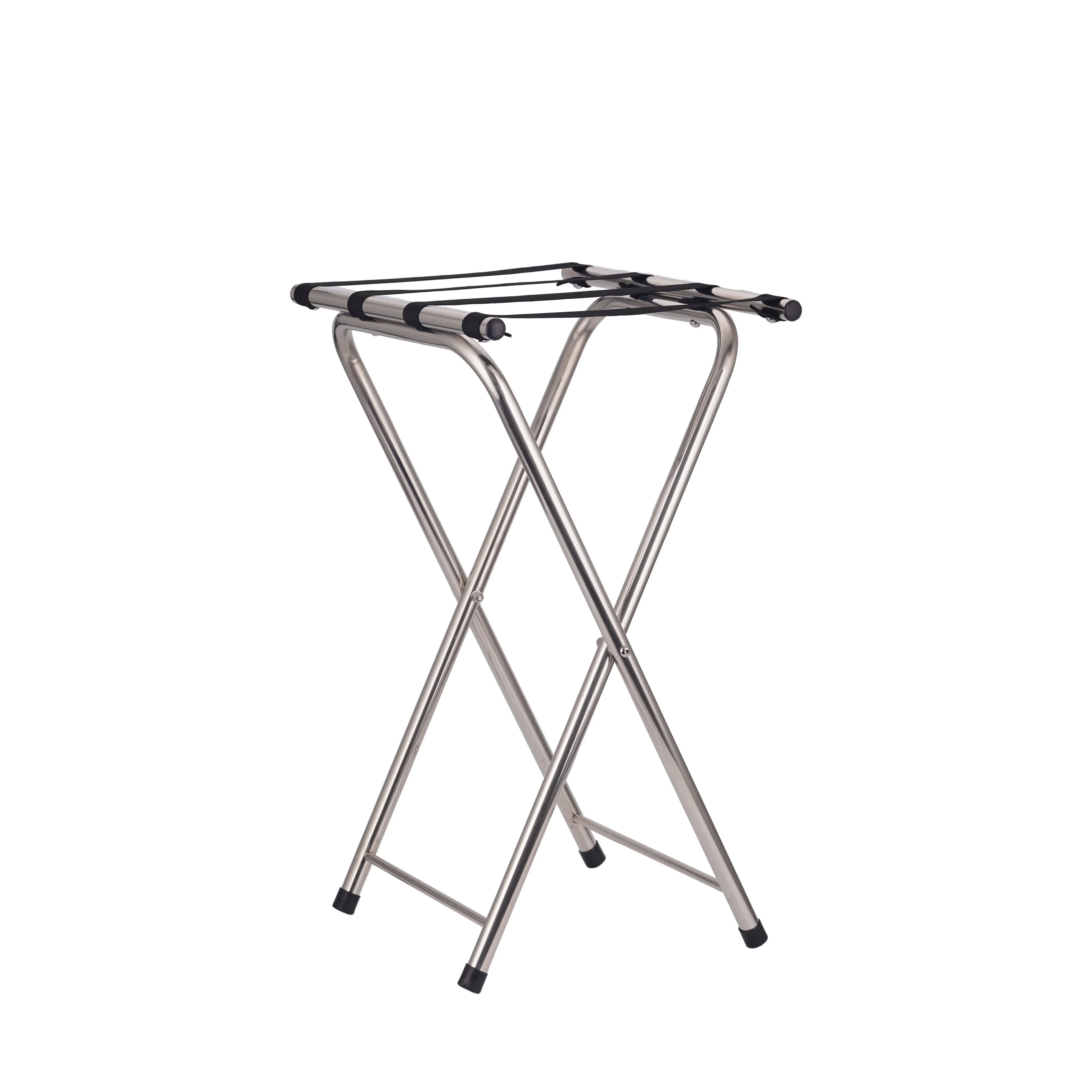 Stable Foldable stainless steel 201 Fully Assembled Hotel Style Luggage Rack For Hotels