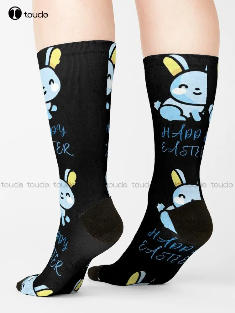 Happy Easter Socks Red Socks Women Personalized Custom Unisex Adult Teen Youth Socks Street Skateboard Socks Custom Gift Funny