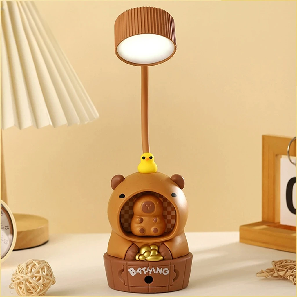 충전식 LED 책상 램프 귀여운 크리 에이 티브 연필 깎이 학생 연구 야간 조명 책상 장식 눈 보호 침대 옆 램프