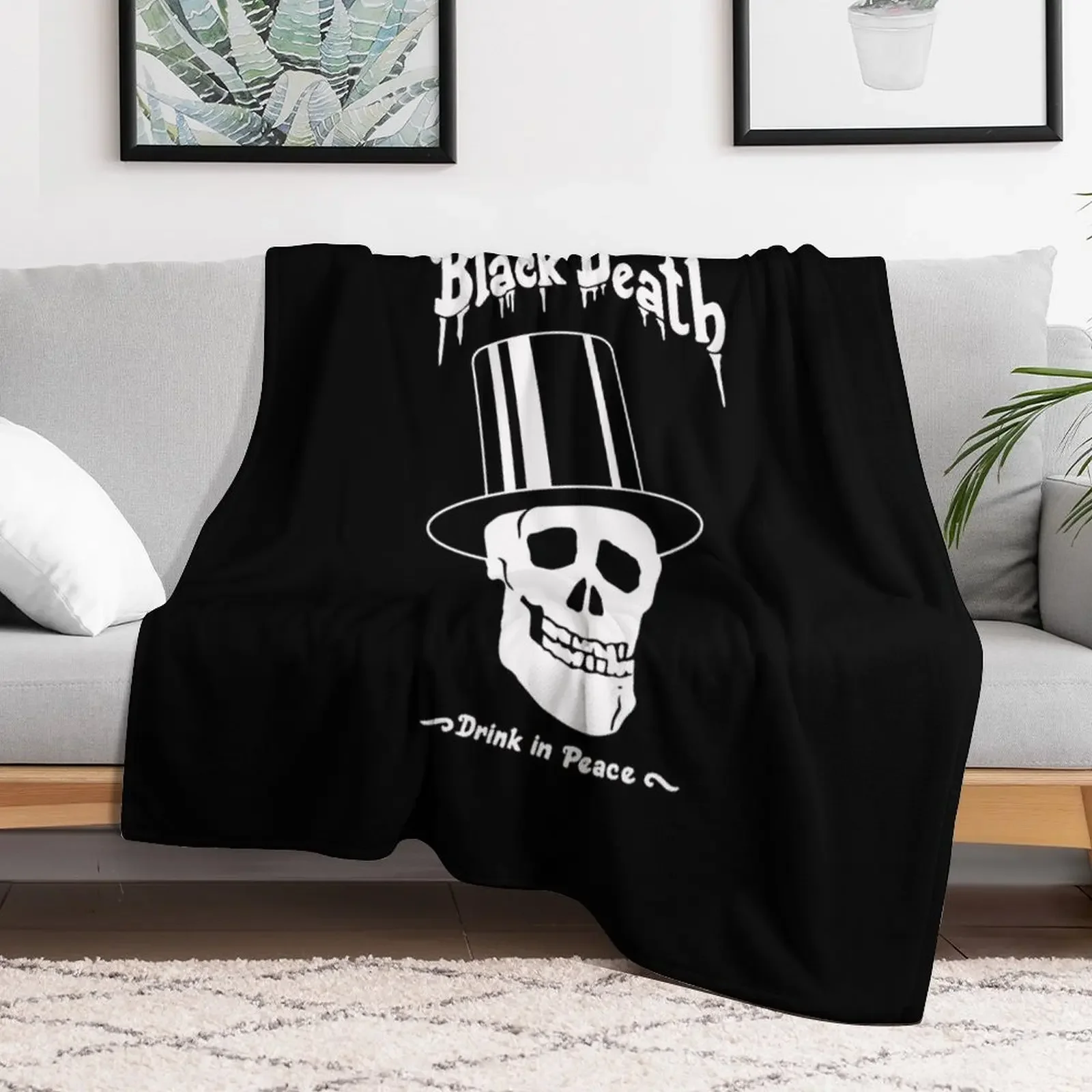 Black Death Vodka Slash Guns N Roses Throw Blanket For Decorative Sofa Kid'S Weighted Blankets