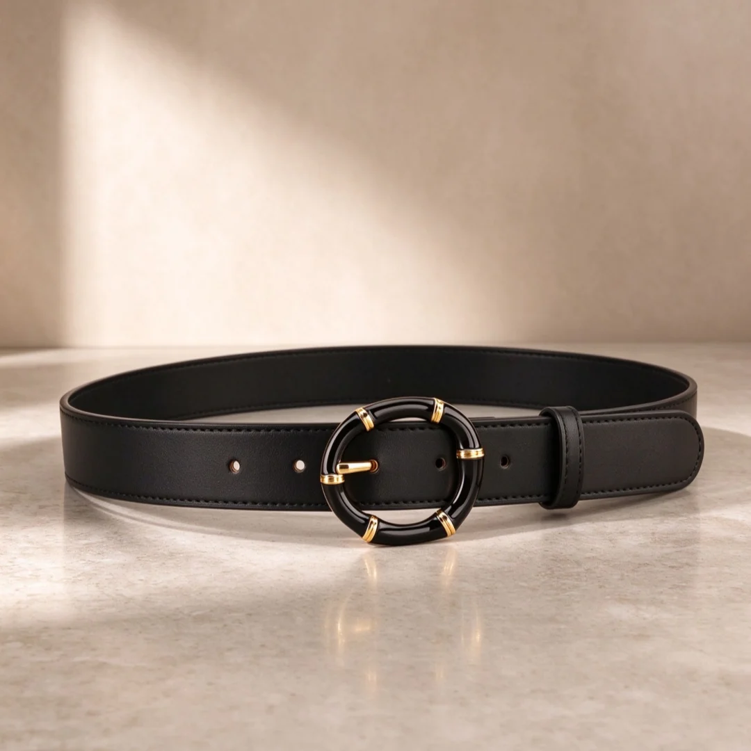 Belt For Women Small Belt Fashionable Bamboo Buckle Belt With Buckle Dress And Jeans Belts 3cm （boxless Packaging）G01