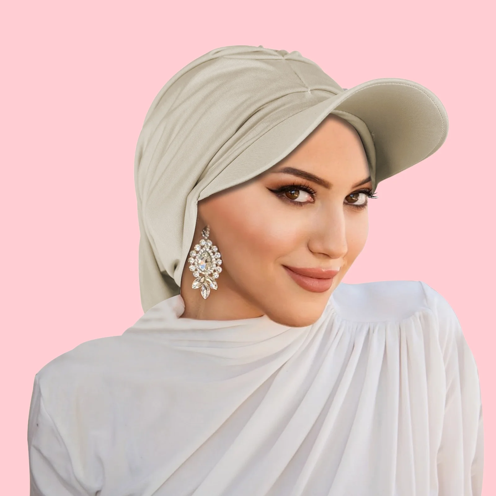 

Женская бейсболка, дышащий мусульманский платок, широкополая шляпа с козырьком, солнцезащитный капот, хиджаб, головные уборы, шапки Turbante Mujer 2025