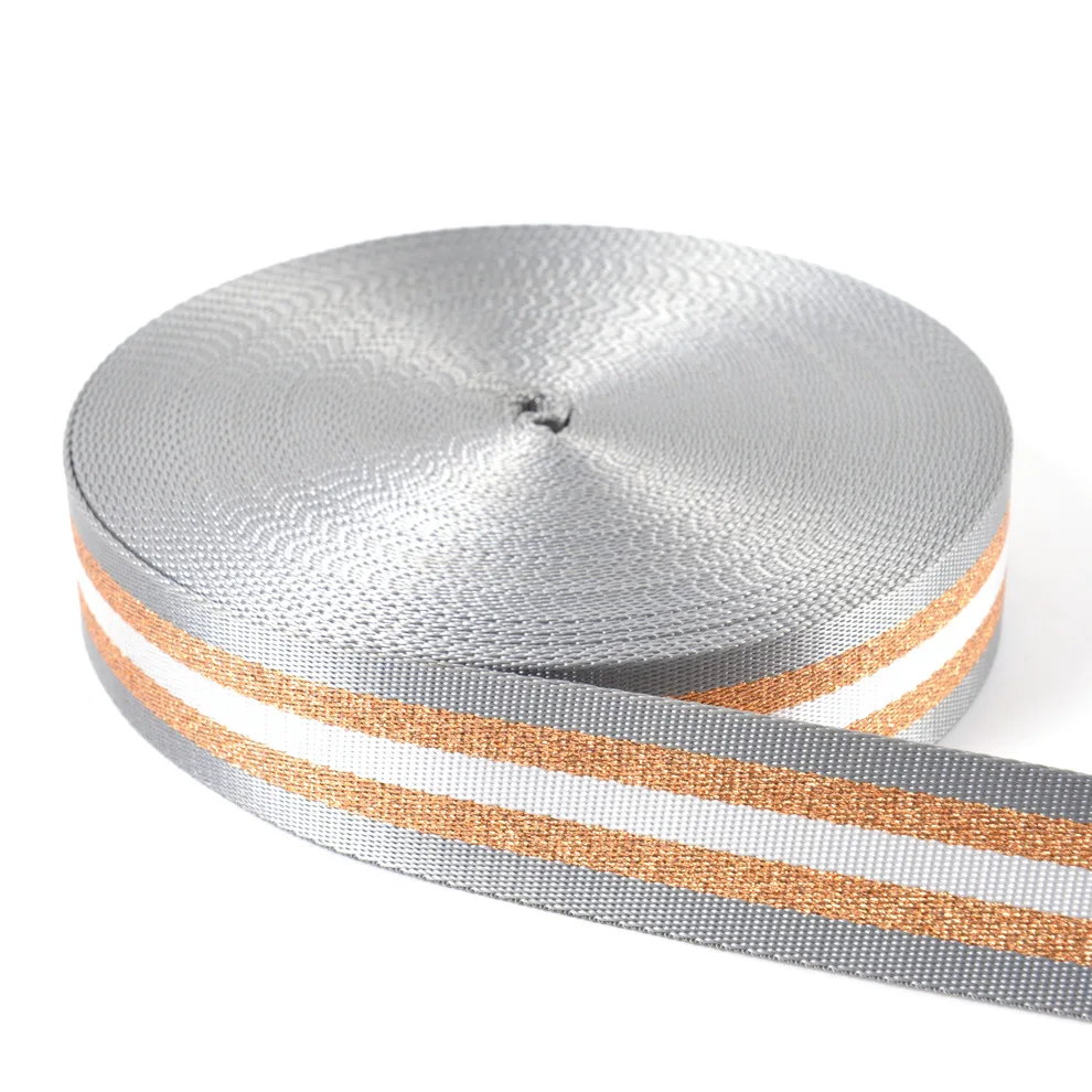 1,5 Zoll breites, 3 Meter langes, metallisch goldenes/silbernes Bandgewebeband für Taschenriemen, DIY-Bastelprojekte – Detail 15