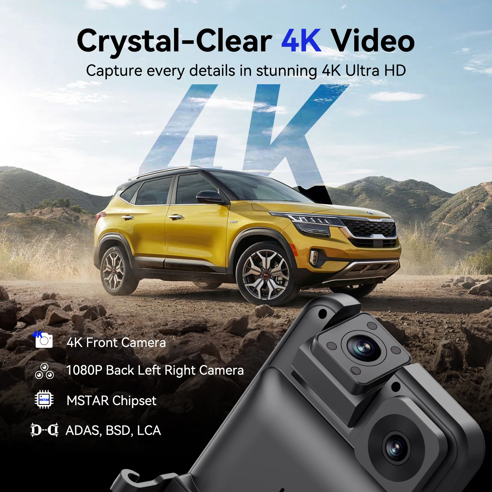 ADINKAM 11 İnç IPS 4 Kanallı 4 - Panoramic Dash Cam 360 incelemesi ve fiyatı