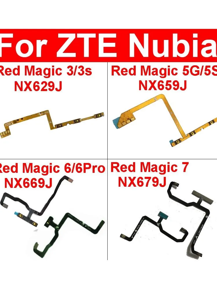 Kabel elastyczny do przycisków regulacji głośności i zasilania, przeznaczony do modeli ZTE Nubia Red Magic 3, 3S, NX629J 5G, 5S, NX659J, 6, 6 Pro, 6S Pro, NX669J, 7, NX679J, 7, 7S Pro, NX709J/S. — zdjęcie produktu 7