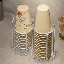 Portavasos de papel de lujo ligero, Extractor de vasos desechable, estante de almacenamiento y almacenamiento de acrílico, soporte para tazas de café y té para el hogar