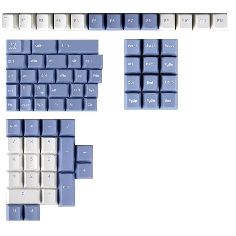 

Gray and black color scheme complete set of supplementary keycap space bar enter key original height PBT material