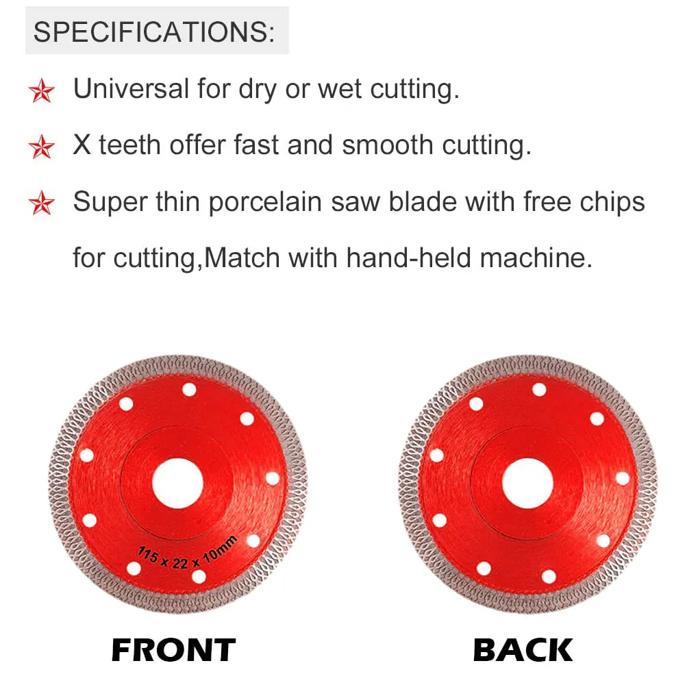 Imagem -04 - Size Turbo Diamond Saw Blade Disco Porcelana Telha Cerâmica Granito Mármore Lâminas de Corte para Angle Grinder Diamond Saw Blade 3