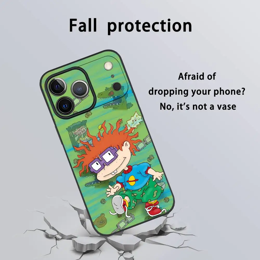 Funny Cartoon R-Rugrats Phone Case For IPhone 17 16 15 14 13 12 11 Pro Max Plus Mini Black Frosted Soft Shell Funda