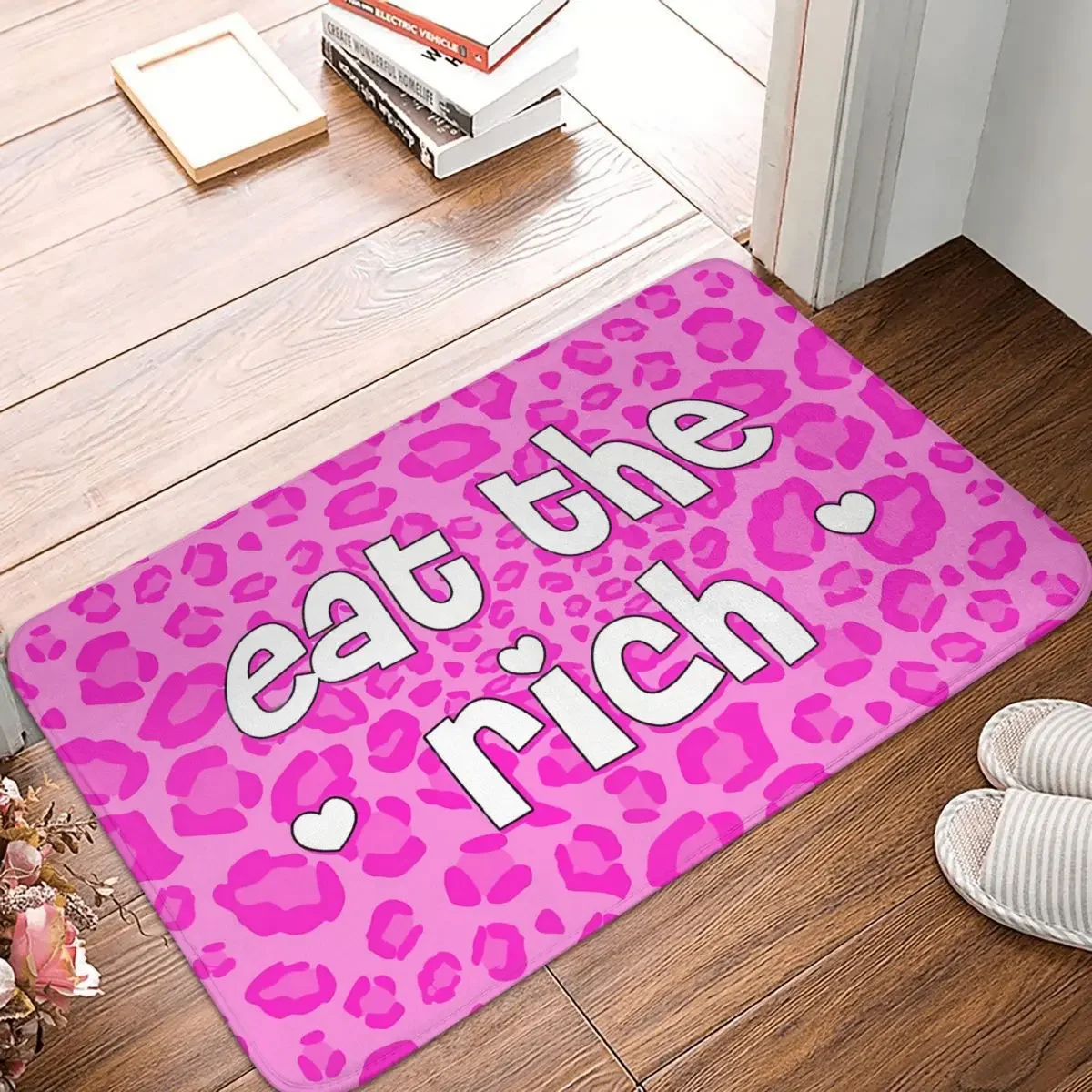 Meme Non-slip Doormat Eat The Rich Pink Hearts Carpet Bath Kitchen Mat Prayer Home Modern