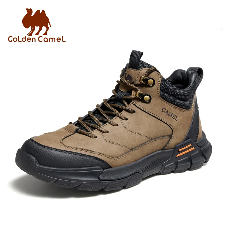 GOLDEN CAMEL Hiking Shoes High-Top Fleece Plus Velvet Men's Winter Boots Warm Outdoors Mountaineering Shoes for Men Comfortable