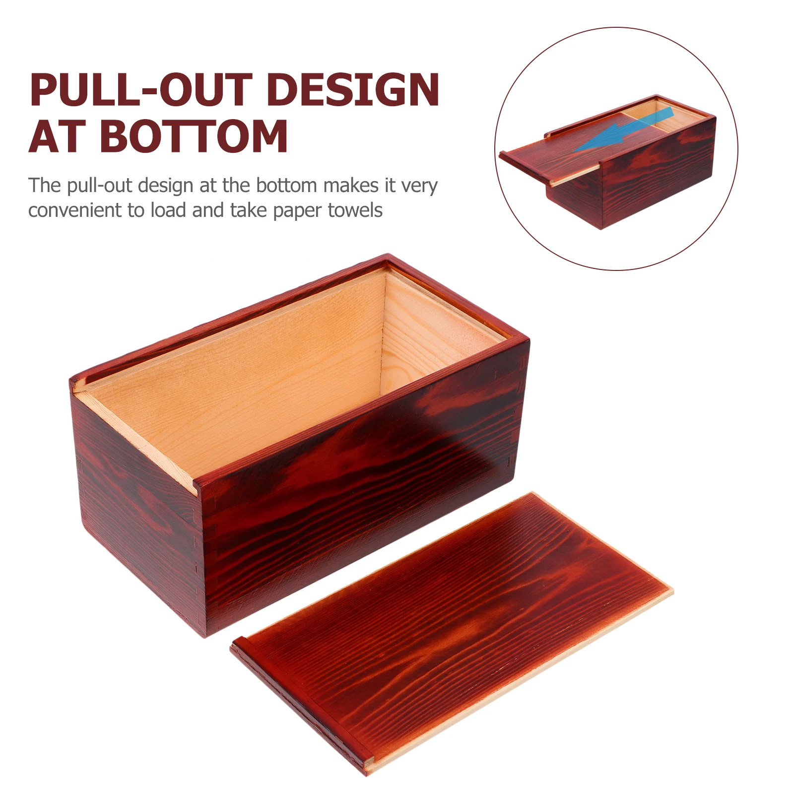 

Paper Towel Holder Wooden Vintage Tissue Box Retro Decor Boxes Rectangular Storage Case