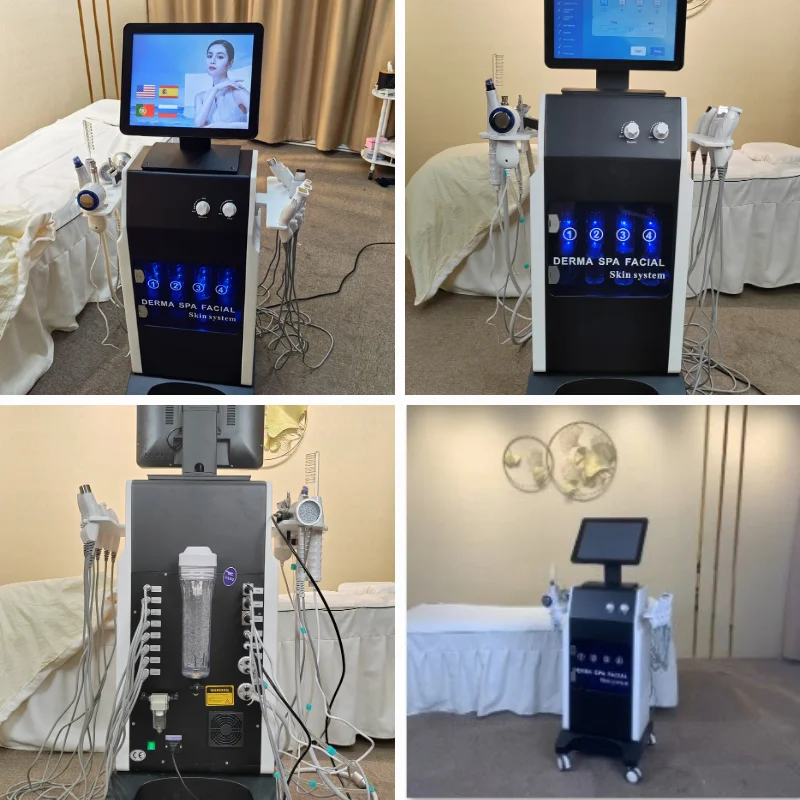Facial Cleaning Machine for Salon Use: 15-in-1 Hydrodermabrasion, Diamond Peeling, Skin Whitening, Wrinkle Removal,Water Peeling