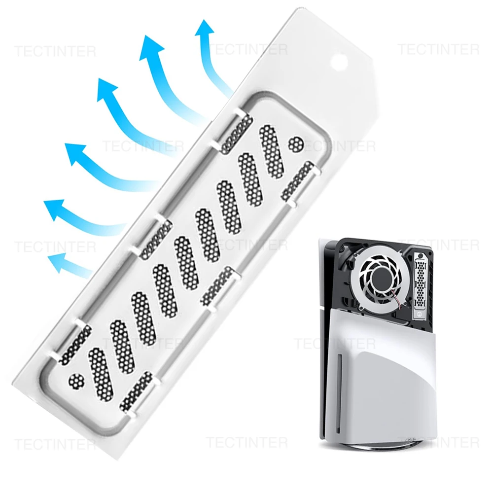 غطاء معدني لتبديد الحرارة لـ PS5 Pro/PS5 Slim M.2 SSD فتحة توسيع غطاء غبار المبرد ثقب قابل للتنفس حافظة حرارية من الألومنيوم