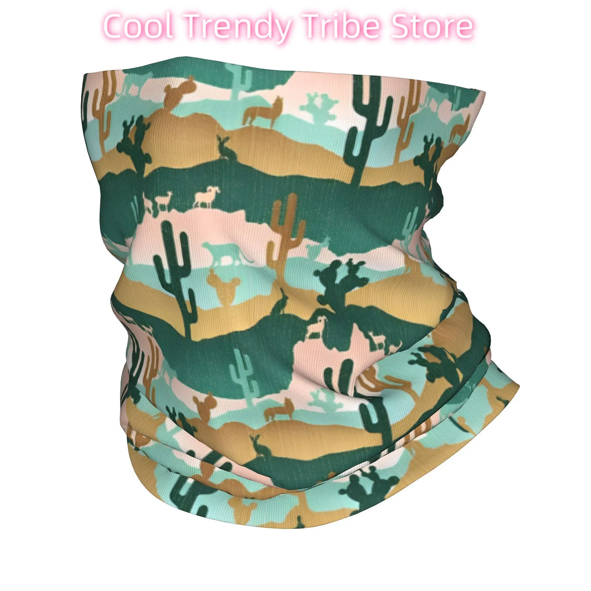 

Kokopelli African Tribal Sonoran Desert Landscape Bandana Neck Gaiter Wrap Scarf Warm Balaclava Hiking for Men Women Windproof