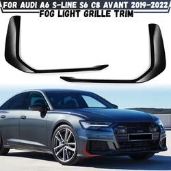 For Audi A6 SLINE S-LINE S6 C8 Avant 2019 2020 2021 2022 Front Bumper Side Air Vent Trim Fog Light Intake Hood Frame Canard