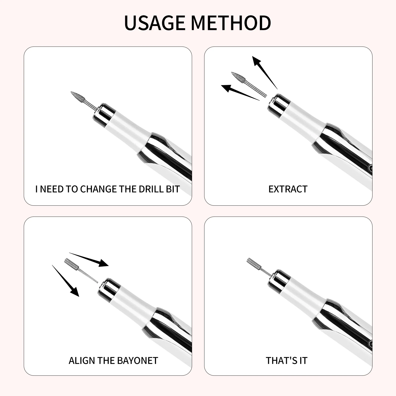 Nail Instrument Adjustable Speed Polish Nail Quickly Mini Electric Nail Polisher Remove Dead Skin Nail Shaping Nail Thinng