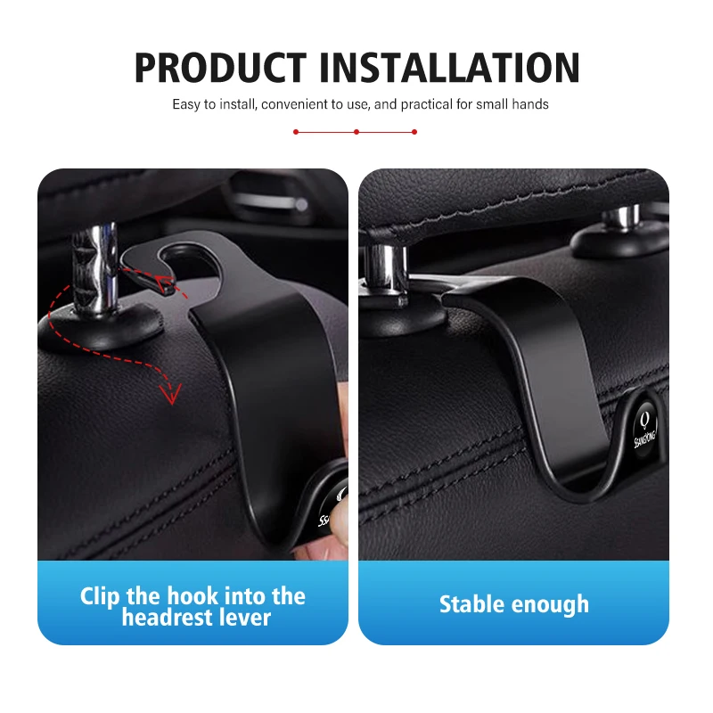 2/4pcs Car Rear Seat Hook Storage Hanger Organizer Accessories For SsangYong Musso Rexton Torres Kyron Actyon Tivoli Rodius