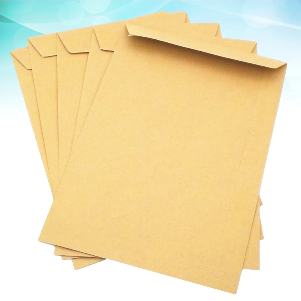 100 Pcs Envelope Bag Envelopes Letter Size Business Office Plain Color Brown