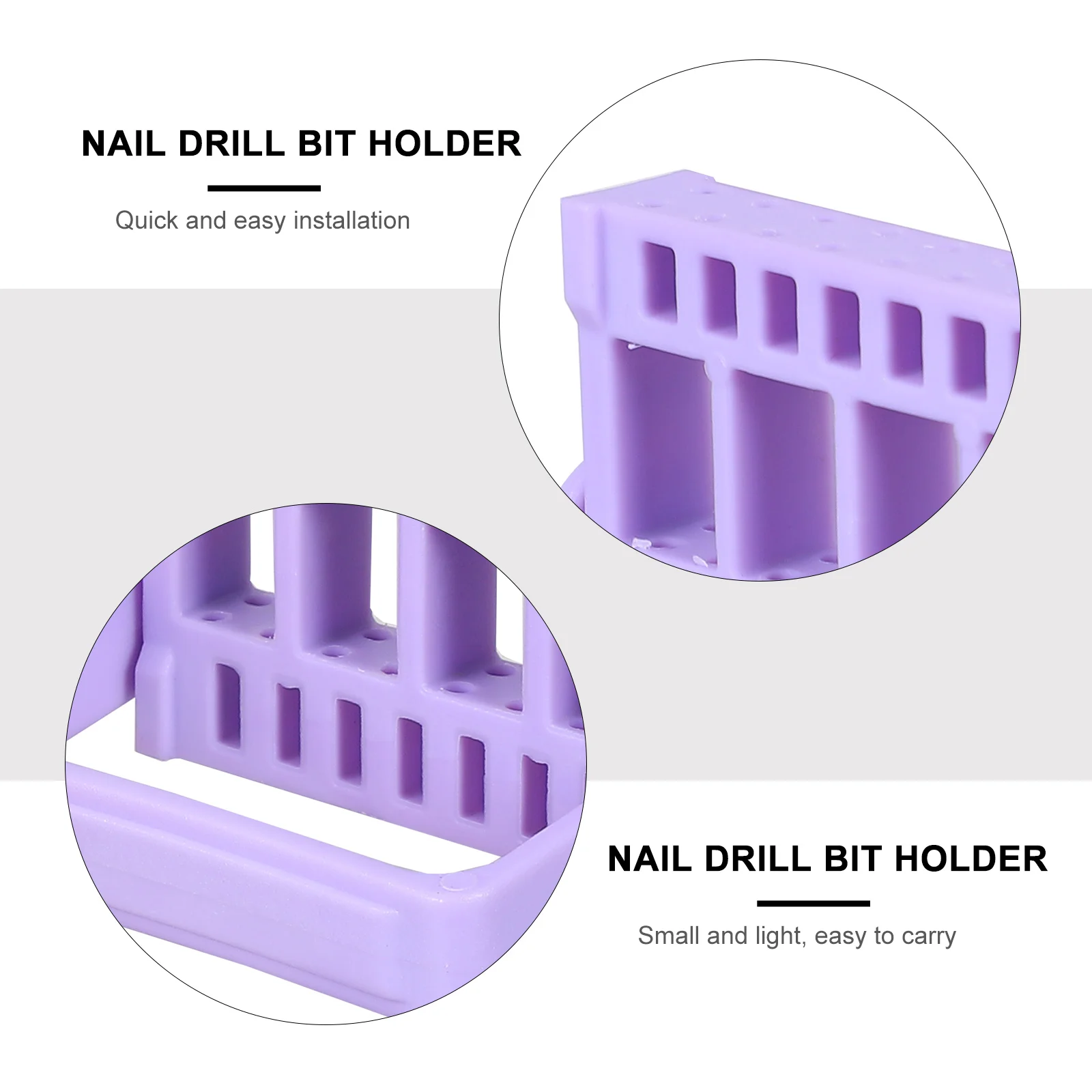 

2 pcs Grinding Head Display Stand Nail Drill Bit Holder Storage Organizer Multiple Hole Shelf for Nail Art Accessories