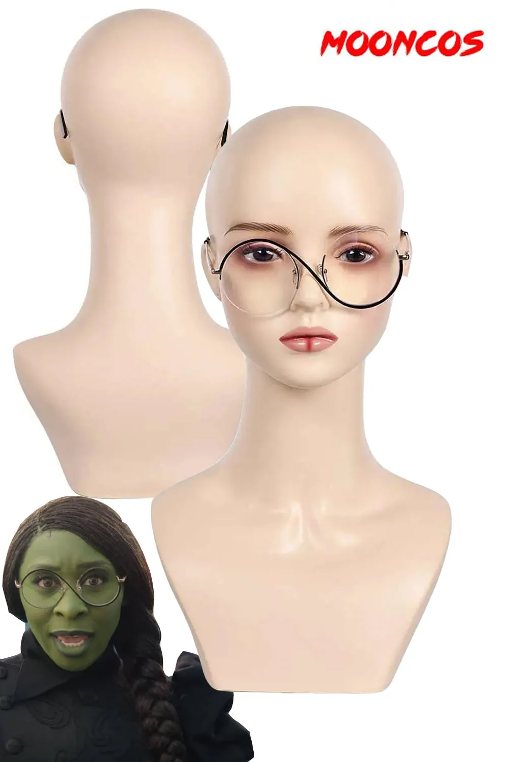 Elphaba Cosplay Women Witch Plain Glasses 2024 Wicked Movie Costume Accessories For Adult Female Eyewear Halloween Disguise Prop