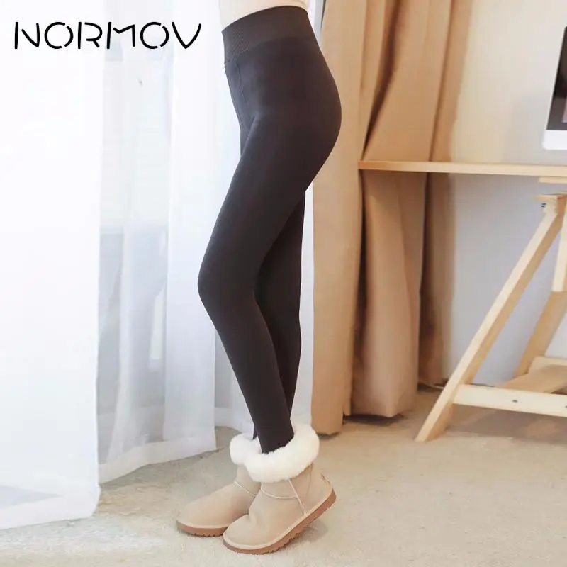 NORMOV Winter Leggings Tights Women Velvet Leggingg High Waist Thermal Cashmere Pantyhose Warm Elastic Knitted Thick Slim Tights