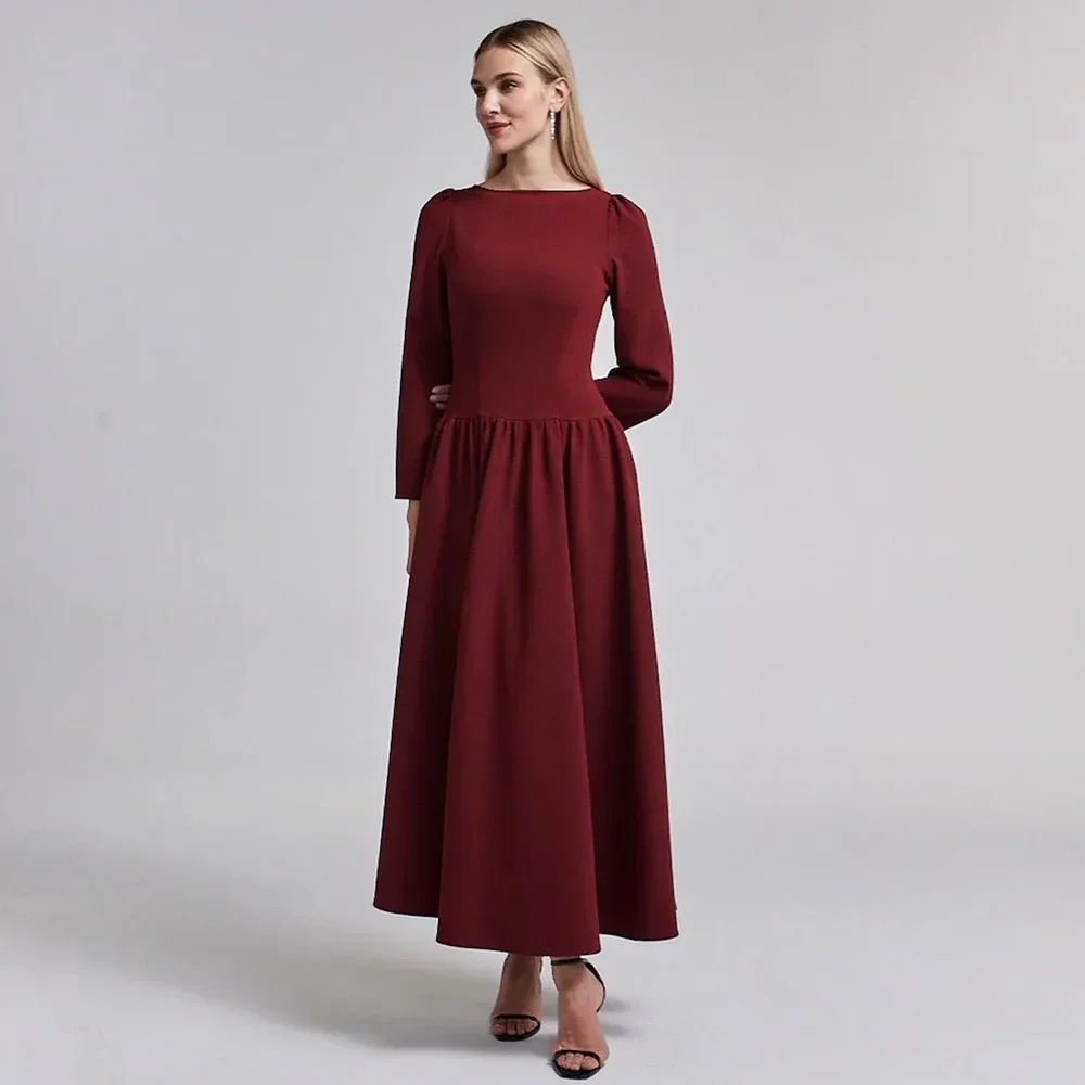 Customized Elegant Evening Dresses A-Line O Neck Long Wedding Prom Dress Exquisite High Quality Formal Party Gown for Women