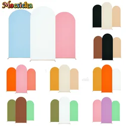 Mocsicka Birthday Wedding Arch Cover Backdrop Spandex Arched Background Custom Black White Solid Color Chiara Balloon Wall Photo