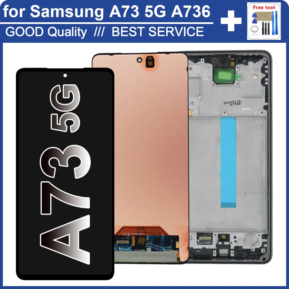 

New Tested AMOLED LCD for Samsung Galaxy A73 5G A736B LCD Display Touch Screen Digitizer Replacement for Samsung A736 A736B LCD