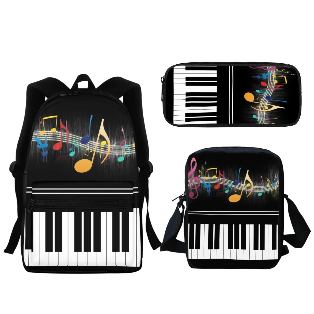 Merkontwerper Piano Note Printing Rugzak Hoge kwaliteit meisjesrugzak Student Schooltas Muziekthema Kleine Messenger Bag Gift