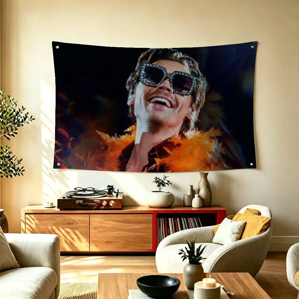 British Singer H-Harry Styles-S  Flags for Bedrooms Home Decor Items Outdoor Decors Garage Decoration Flaga