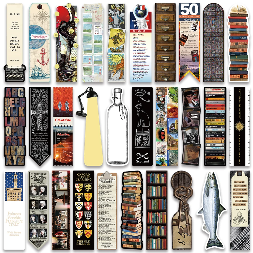 

30 PCS Literary Quote Bookmark Set Classic Bookworm Wisdom Print Paper Marker for Book Club Meeting Reading Enthusiasts Gift