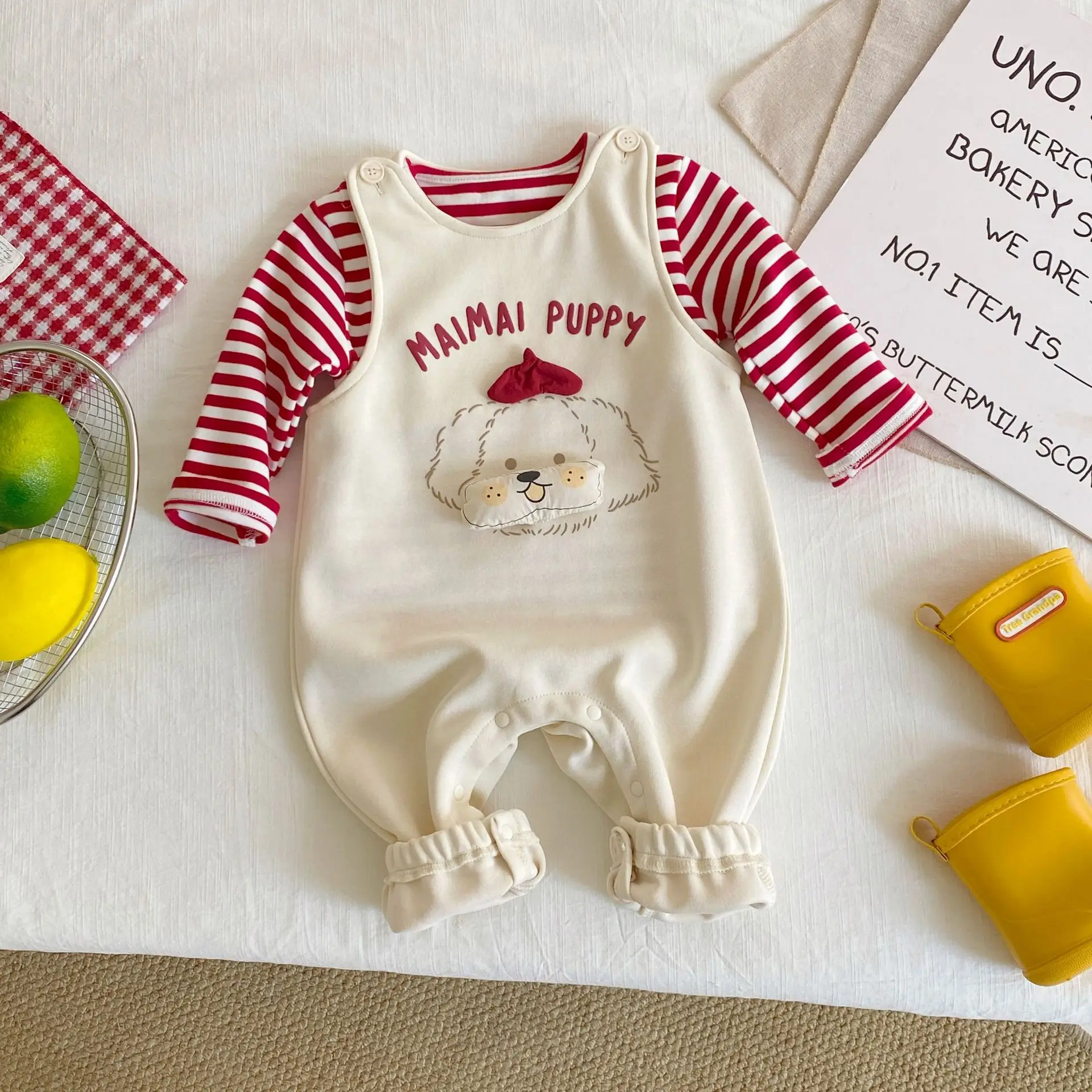 بدلة أطفال برسوم كارتونية لربيع وخريف 2026 نمط جديد حقيبة جرو على الطراز الغربي ملابس ضرطة ملابس عصرية لحديثي الولادة في الهواء الطلق #3