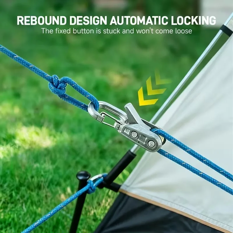 Rope Tying Tool And Tensioner with Roller Tensioner Heavy-Duty Retractable Buckle with Telescopic Rope Suitable for Camping