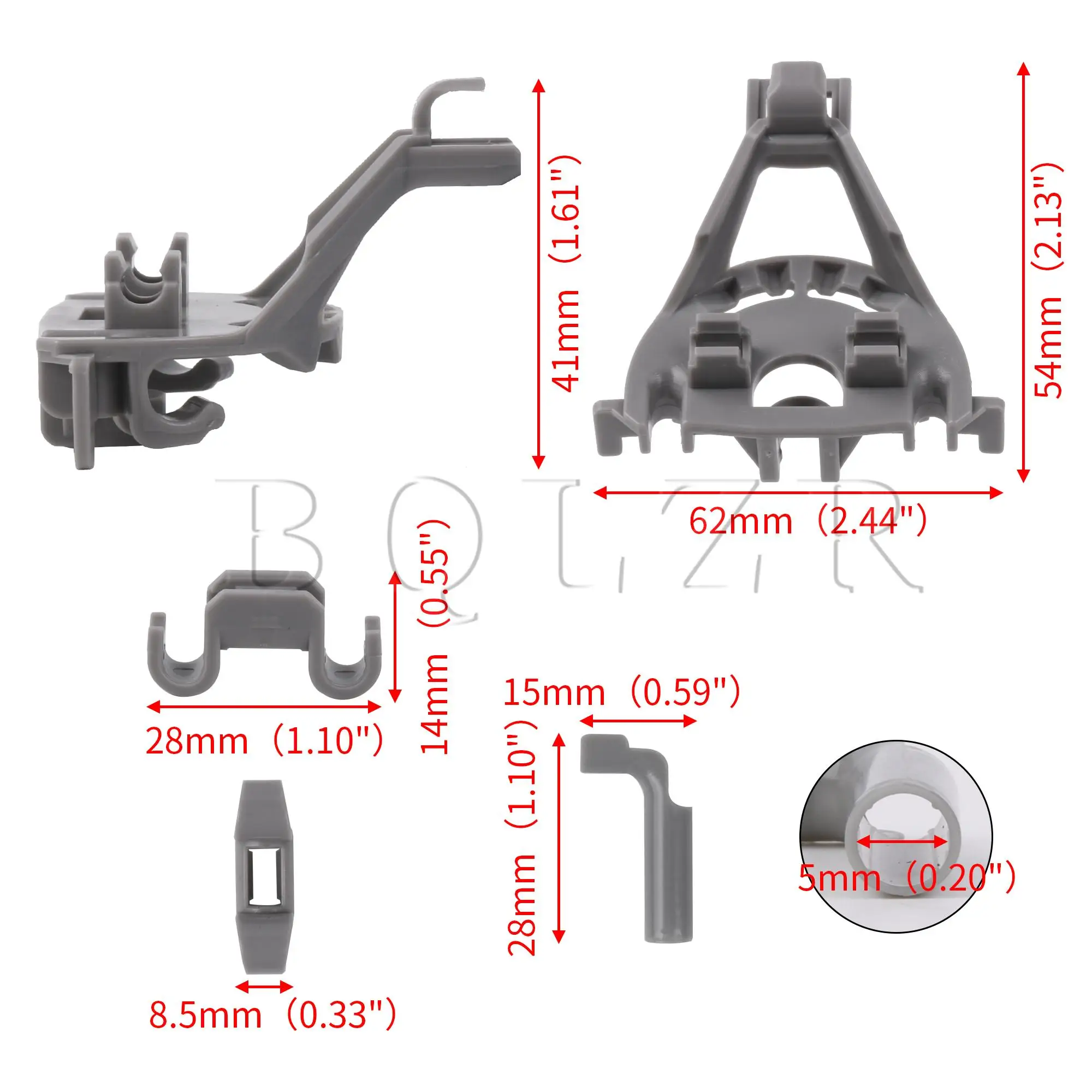 BQLZR 428344 Upgrade Dishwashers Bearing Lower Rack Flip Tine Clip Kit Grey