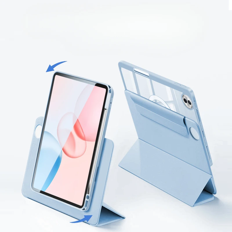 

360 Rotation Strong Magnetic Transparent Hard Case for HONOR MagicPad 3 2 Pad 10 9 GT V9 11.5 X9a X8a with Pencil Holder