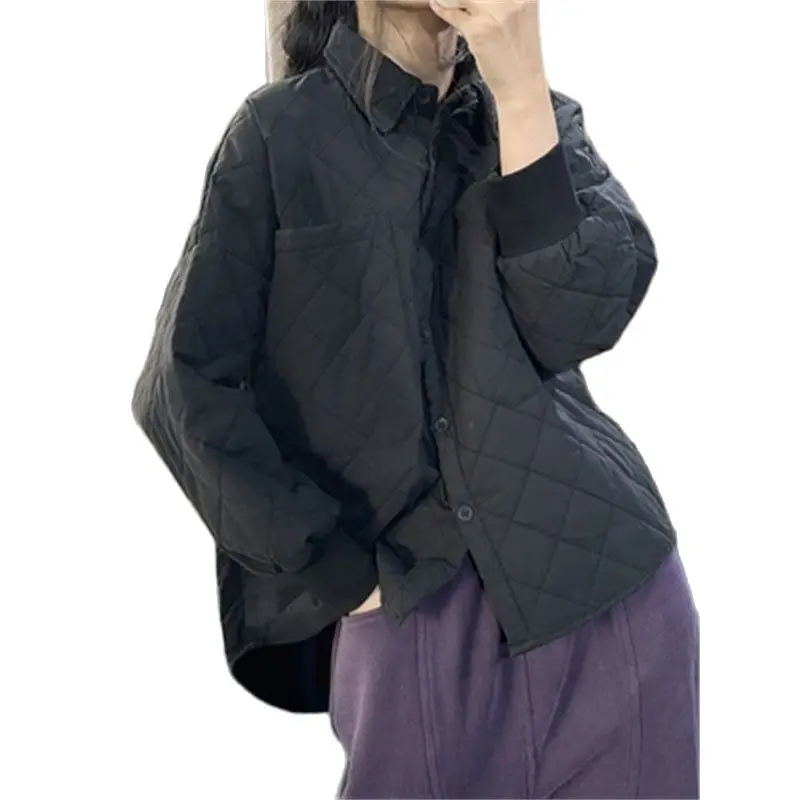 Female Coat 2022 New All-match Quilted Padded Thick Warm Cotton Coat Women's Large Pockets Casual Lingerie Cotton Coat Commuter