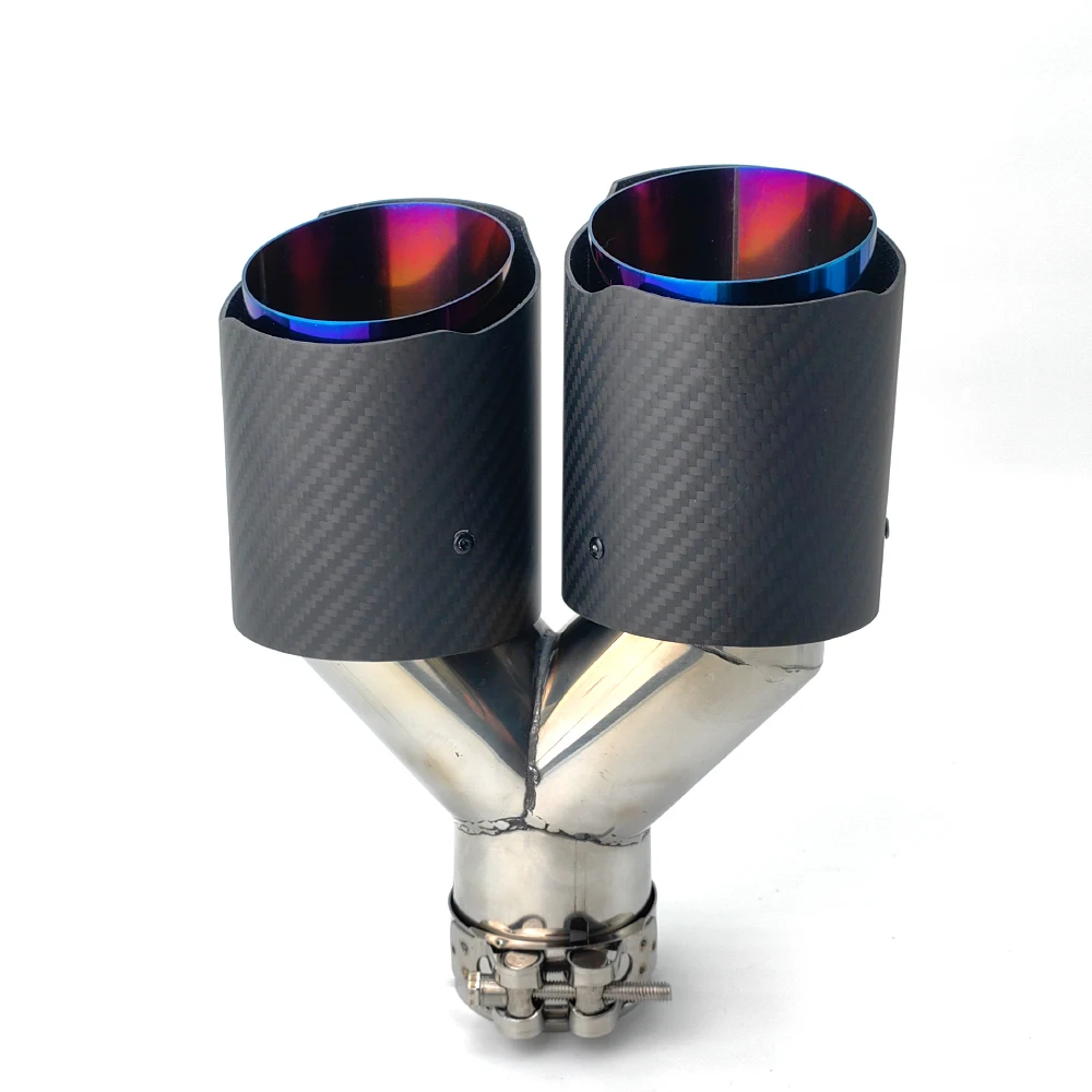 

High Quality 63mm Dual Carbon Fiber Exhaust Tip for Exhaust End Pipe Modified