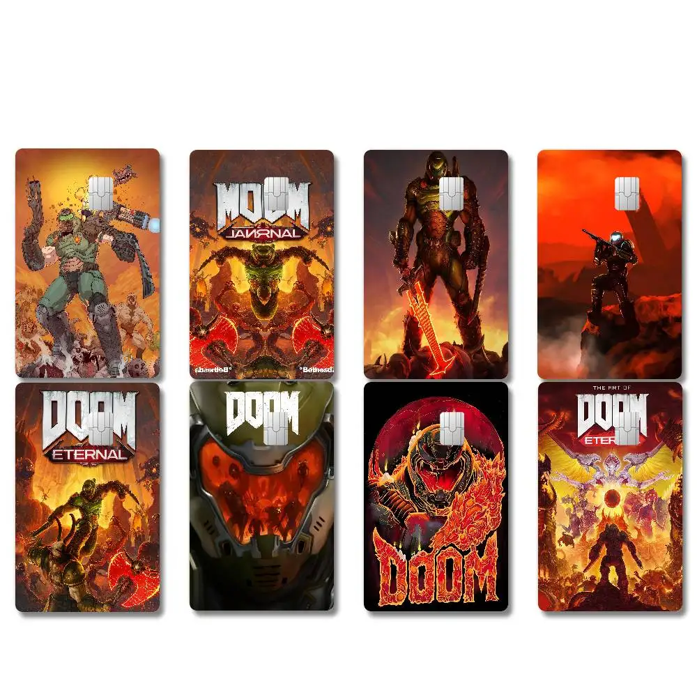 1pc Game A-DOOM-Eternal Cartoon 4pcs 1Set Credit Card Skin S