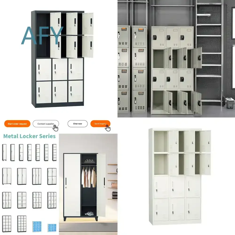 6 9 12 15 18 Doors Steel Locker Cabinet for Gym Locker Room Clothes Storage Wardrobe Metal Locker Cabinet for Staff Workshop
