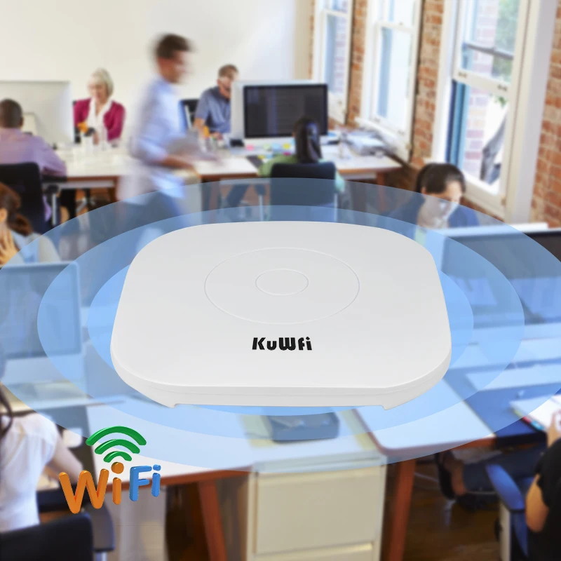 KuWFi 1800Mbps WiFi 6 Router Wireless soffitto AP 2.4G e 5.8G 11AX WiFi Range Extender Router Access Point Gigabit LAN 48V POE