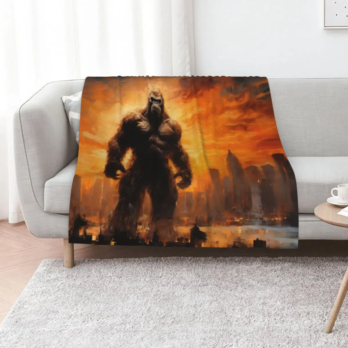 King Kong Throw Blanket Thin Soft Blanket for Summer Night Sleeping