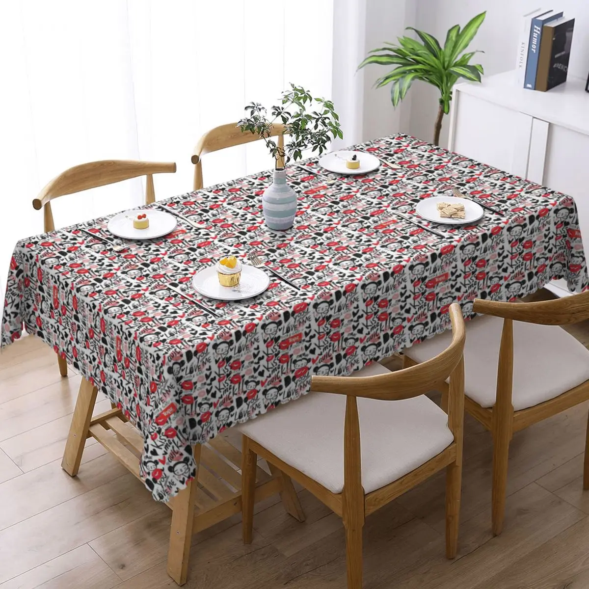 Pucca Custom Rectangular Tablecloth Oilproof Table Cover for Festival Party Decorations Table Cloth