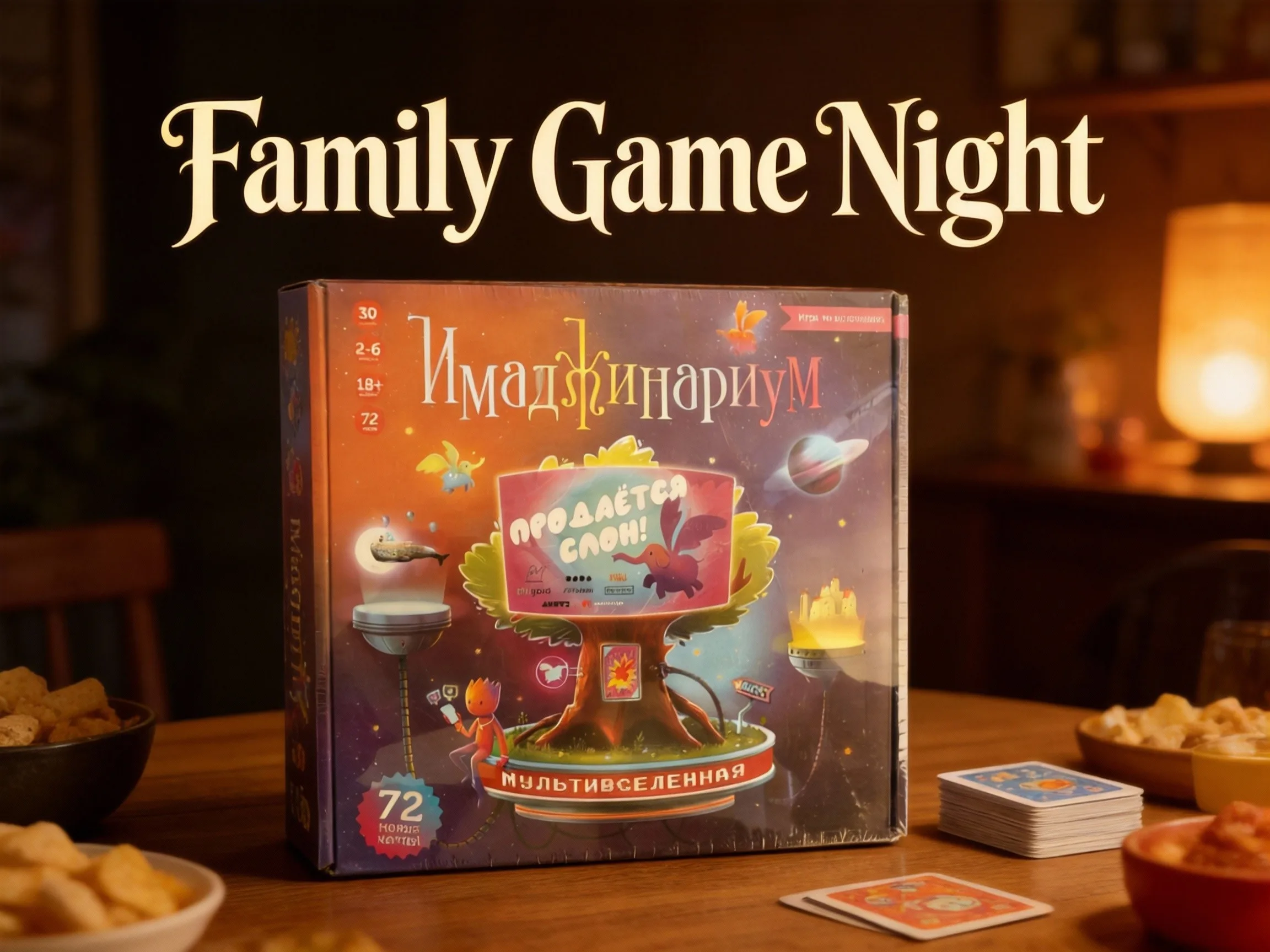 

Dixit (русская версия) - Творческая настольная игра для всей семьи и друзей, развивающая воображение и способность к развлечению.