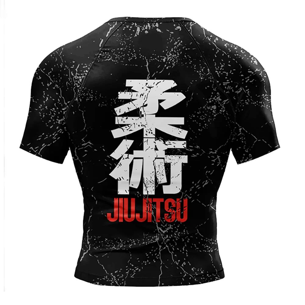 3D Print Sports Quick Dry Breathable Men T-shirt Outdoor Street Jiu-jitsu Boxing Team Training Uniform Short Sleeve Clothing Top
